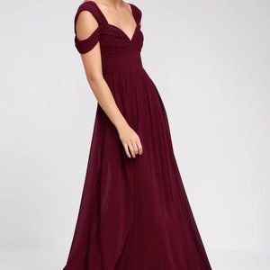 LULU’S Make Me Move Burgundy Maxi Dress